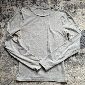 Abercrombie & Fitch Long Sleeve Baby Tee Grey